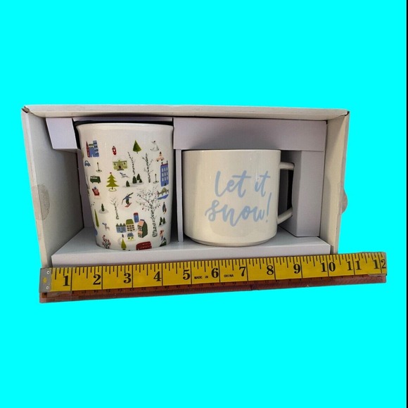 Opalhouse 2 Piece Porcelain City Scene & Let It Snow Classic Mug Box Set Unused - Picture 6 of 15